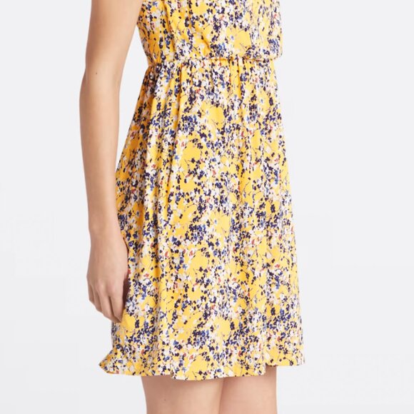 NEW Yellow Floral Mini Sleeveless Sundress Sz Small - Picture 3 of 9